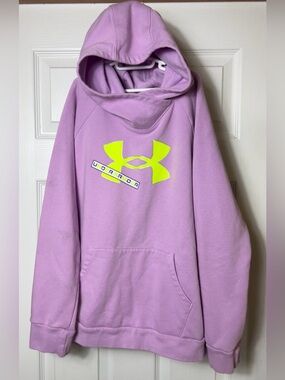 (READ) Under Armour Hoodie Sweatshirt Jacket Pullover Pink Youth Girls L